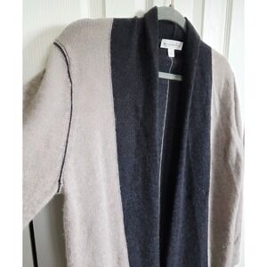 White + Warren M Cashmere Cardigan Duster Open‎ Front Tan Gray Women's Medium